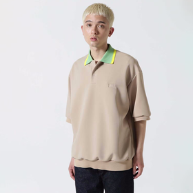 Fumito Ganryu Large polo shirt 拼接领廓形短袖POLO衫 翻领T恤