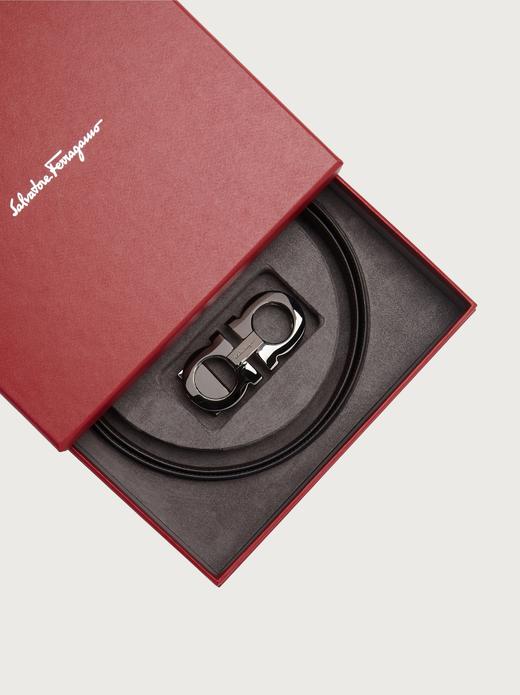 Ferragamo 菲拉格慕 男士银色扣黑色双面可调式GANCIN 真皮腰带 商品图2