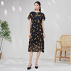 EITIE爱特爱EITIE爱特爱夏新款复古法式优雅印花时尚通勤温柔感真丝连衣裙B2307140 商品缩略图3
