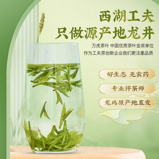 【西湖工夫】2025年明前特级杭州龙井茶口粮茶 手工包250g 商品图2