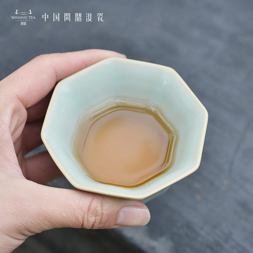 问鼎汝瓷鼎峰系列天青老款紫金釉经典款八方杯 商品图2