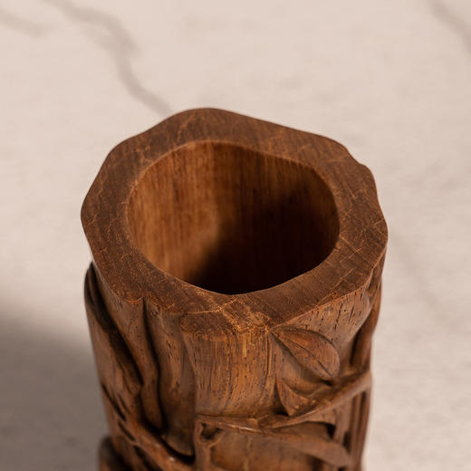 黄花梨雕草虫图笔筒 商品图2