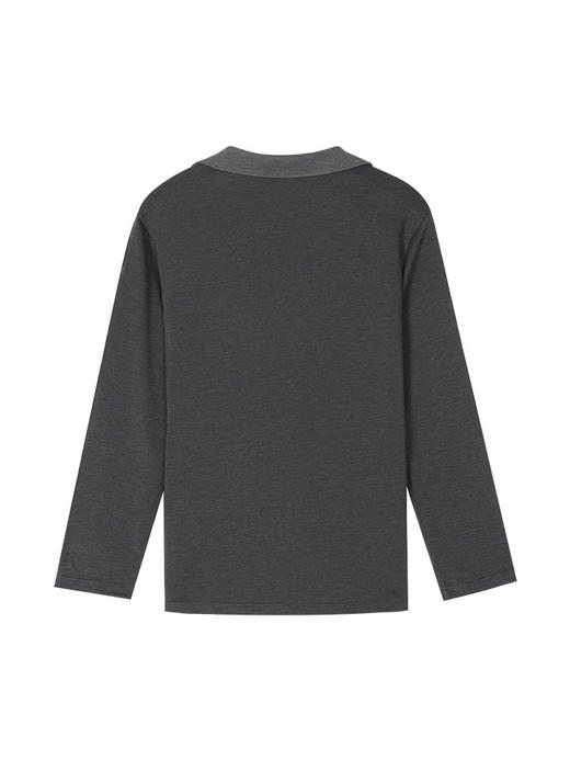 6F IVU男士新品莫代尔翻领睡衣上装长袖家居服上衣UL00141 商品图1