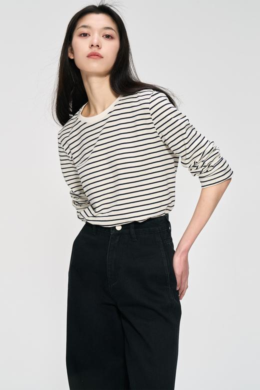 MAISON CECILE经典法式黑白条纹全棉长袖上衣 商品图5