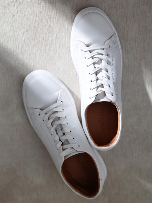 callisto白色牛皮革休闲鞋 SQSHC009C 商品图1