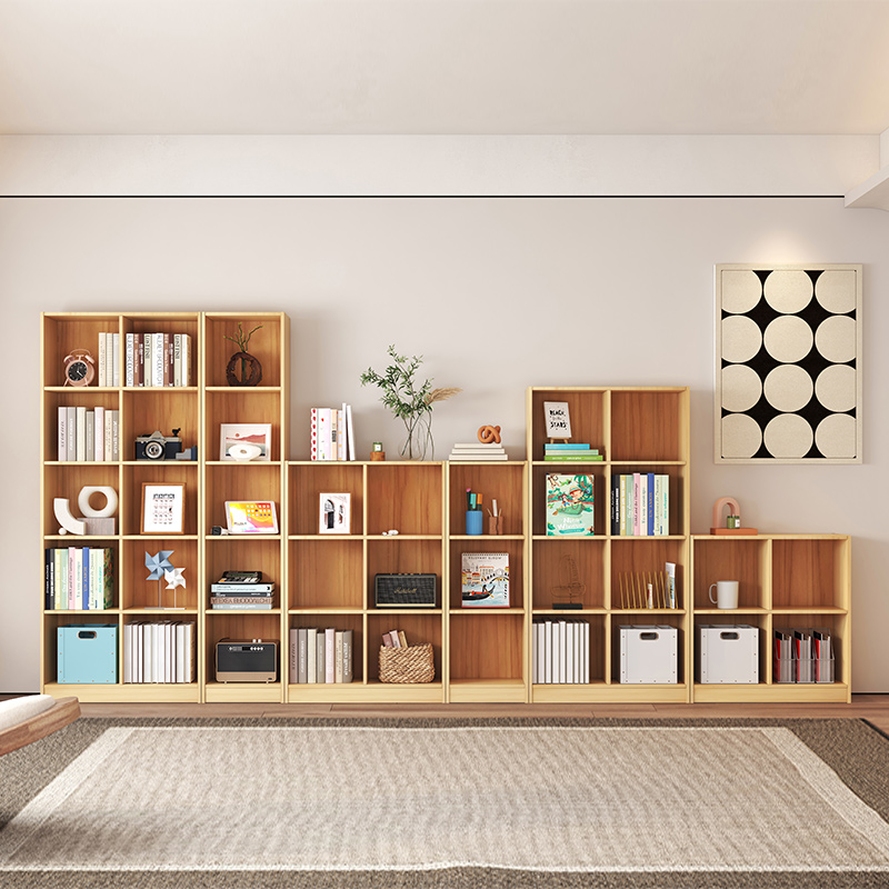 喜梦宝组合书架简约时尚书房架子黑胡桃色书架子