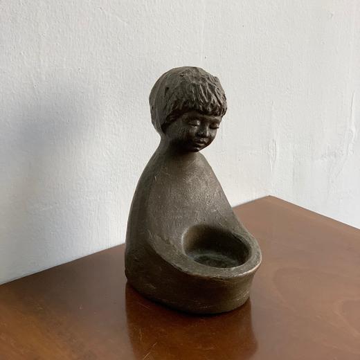 荷兰男孩铜雕烛台Geert Kunen签名手制B0158 商品图0