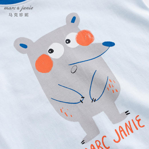 马克珍妮夏装新款 男宝宝手绘动物纯棉短袖连体衣230787 商品图4