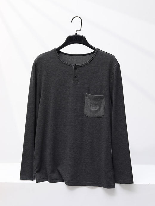 6FIVU男士莫代尔圆领长袖睡衣舒适可外穿家居上装UL00142（4.21） 商品图2