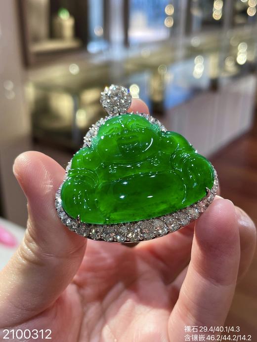 老坑冰帝王绿佛公吊坠【2100312】具体价格微信咨询 商品图2