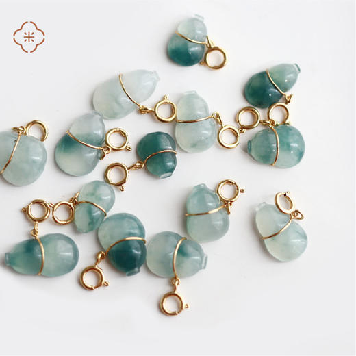 米马饰物  冰种飘蓝葫芦吊坠18K万能扣  做个小吊坠 商品图3