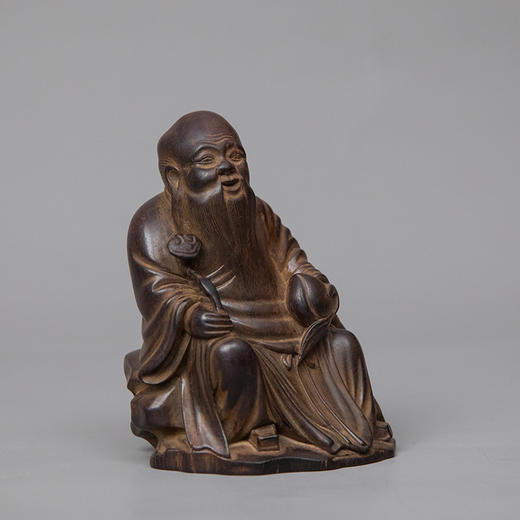 清 紫檀雕东方朔偷桃摆件 商品图4