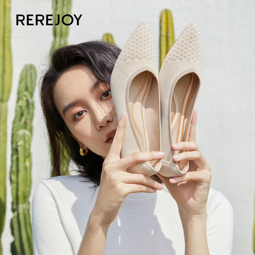 【已下架】618特惠 | 积分换购 | REREJOY 简约舒适坡跟飞织尖头王妃鞋QC6502 [福利品] 商品图6
