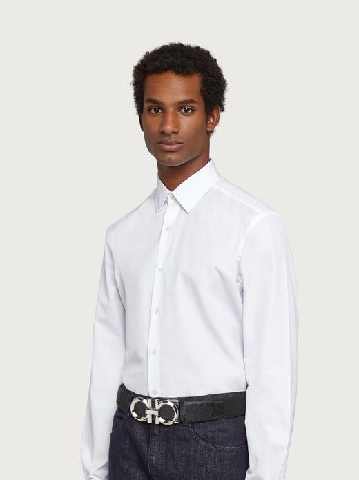 Ferragamo 菲拉格慕 男士银色扣黑色双面可调式GANCIN 真皮腰带 商品图3