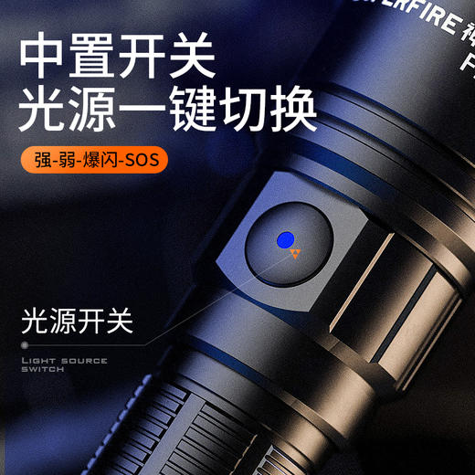 SUPERFIRE神火手电筒小迷你便携聚光F2变焦强光远射充电超亮户外小型应急 商品图2