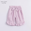 马克珍妮夏装新款 女童花边脚口透气亚麻裤子七分裤230951 商品缩略图2