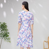 EITIE爱特爱夏新款收腰显瘦大方圆领时尚枝叶印花真丝连衣裙B2307138 商品缩略图4