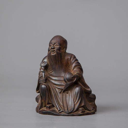 清 紫檀雕东方朔偷桃摆件 商品图0