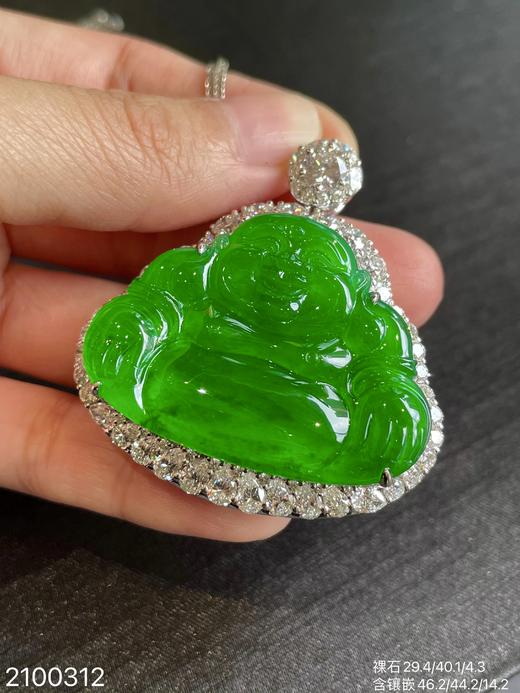 老坑冰帝王绿佛公吊坠【2100312】具体价格微信咨询 商品图5