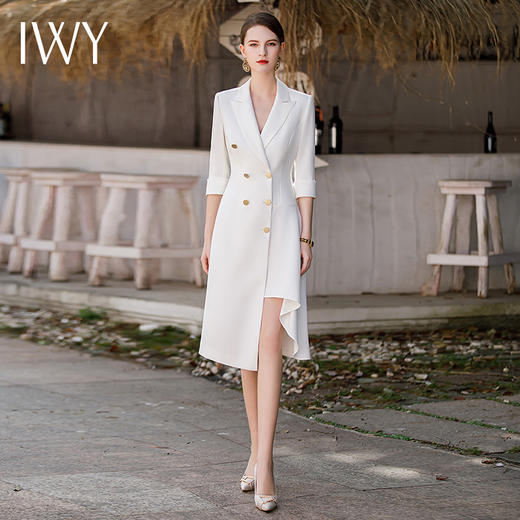 IWY/春夏新款高端设计感连衣裙女商务接待经理白领职业工作装Q862 商品图0