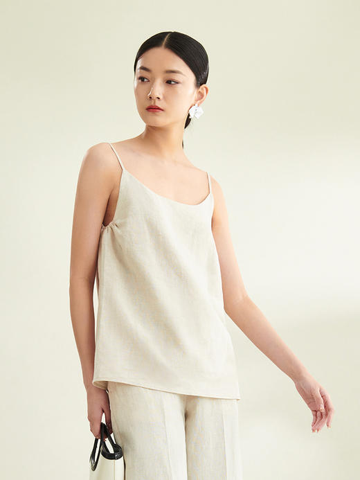 璞宿PUSU2023夏季新款亚麻吊带背心女休闲百搭文艺复古棉麻打底薄 商品图8