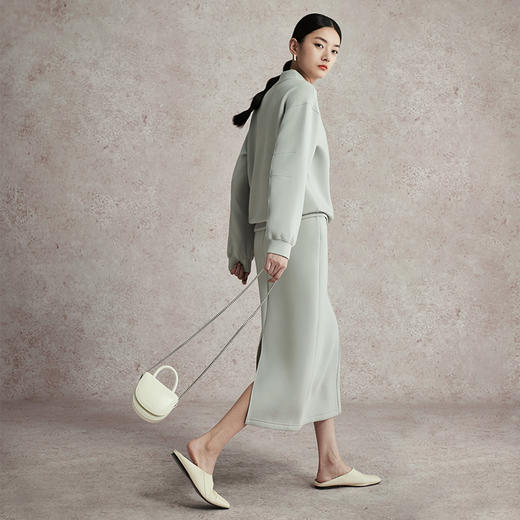 璞宿2023春新款云感天丝卫衣半身裙遮肉设计简约休闲套装宽松 商品图1