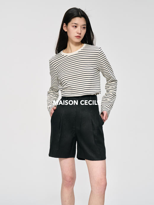 MAISON CECILE经典法式黑白条纹全棉长袖上衣 商品图3