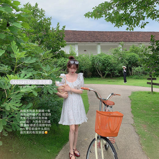 金蘑菇菇【浪漫热气球】数码油画印花俏皮清爽法式连衣裙 商品图2