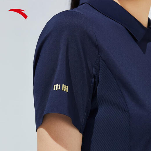 【M/L/XL断码】安踏运动半身裙女士裙子2023年夏季收腰短袖Polo领连衣裙162327206 商品图7