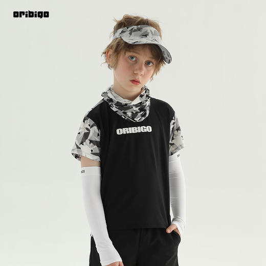 【清仓款】oribigo 短袖网眼T恤印花拼接T恤男款 商品图0