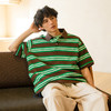 PRIMEE H/S Stripe Big Polo Sweater 珠地网眼廓形条纹POLO衫T恤 商品缩略图2