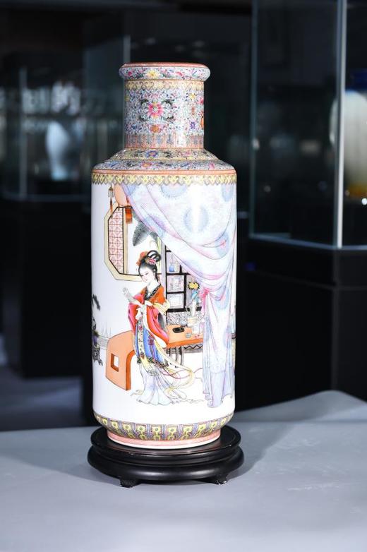 重工粉彩李清照爆竹瓶 商品图0