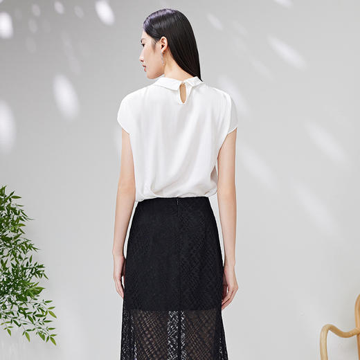 EITIE爱特爱夏季新款时尚洋气纯色设计感小上衣女7013714 商品图5