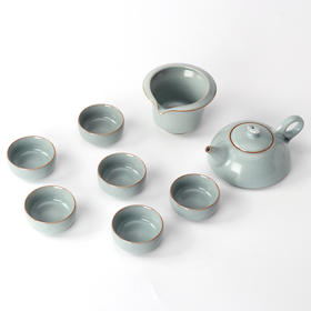 【特惠5折，仅1套，无货退款】元本道儒器冬青汝窑宽心壶套组1壶6杯1海