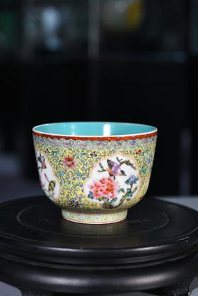 重工粉彩花鸟碗