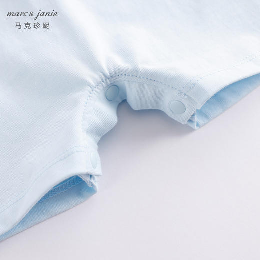 马克珍妮夏装新款 男宝宝手绘动物纯棉短袖连体衣230787 商品图3