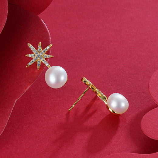 子佩集S925银珍珠耳钉【EM2039-XF】镀金2303 商品图2