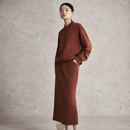 璞宿2023春新款云感天丝卫衣半身裙遮肉设计简约休闲套装宽松 商品图6