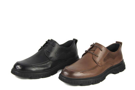 豪行春款11183291男士皮鞋真皮软底宽松黑色商务休闲男鞋系带单鞋 商品图2