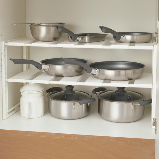 水槽下方可伸缩收纳架 7540 白色 两层 商品图1