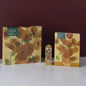 英国国家美术馆 梵高系列向日葵铜书签笔记本礼盒#此商品参加第十一届北京惠民文化消费季
