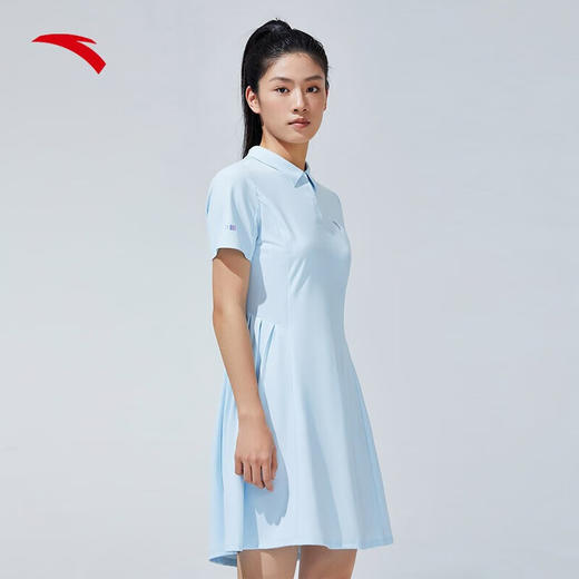 【M/L/XL断码】安踏运动半身裙女士裙子2023年夏季收腰短袖Polo领连衣裙162327206 商品图1