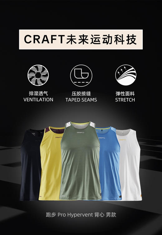 2023春夏新款Craft跑步 Pro Hypervent 背心 男 商品图0