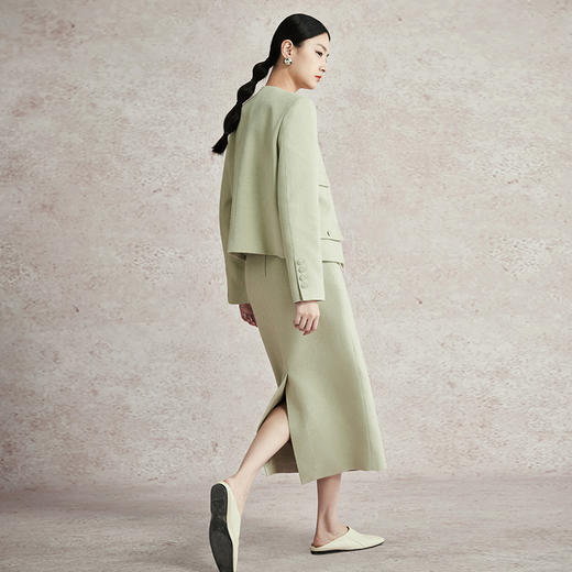 璞宿PUSU2023春季新款小香风短外套女垂感修身风铃裙简约时尚套装 商品图2