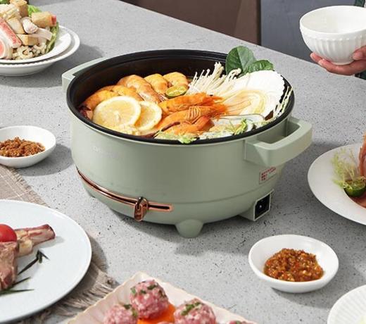 大宇电火锅家用多功能5L（DAEWOO） 涮煮炒焖多用途电炒锅DYHG-5036绿色 商品图2
