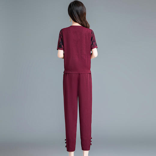 宽松休闲，夏款印花短款时尚小衫简约休闲九分哈伦裤两件套QYM-XYKL-J28-L 商品图2