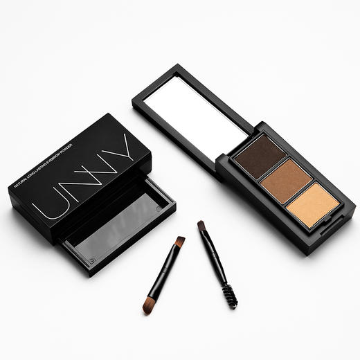 韩国悠宜UNNY柔妆持久三色眉粉2.7g咖啡棕0.9g*3（新） 商品图9