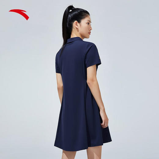 【M/L/XL断码】安踏运动半身裙女士裙子2023年夏季收腰短袖Polo领连衣裙162327206 商品图6