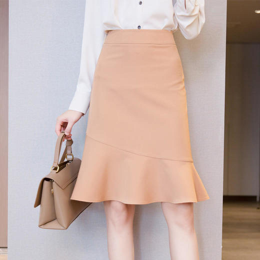 春夏新款，高腰荷叶边鱼尾裙子A字半身裙DB-A1575 商品图2