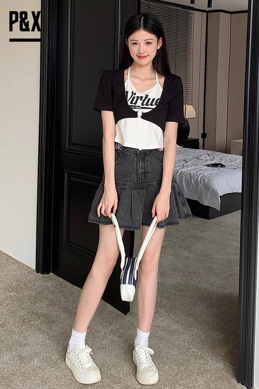 P&X设计师女装2023夏季新款 针织短款T恤 823202889B 商品图5